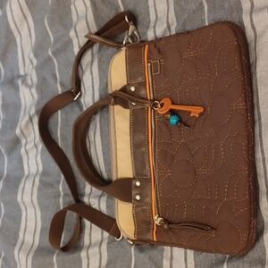 Fossil Key-per tote bag brown and tan